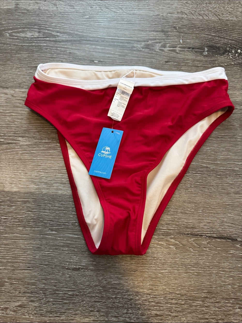 Cupshe Bright Red Bikini Bottom with White Tag